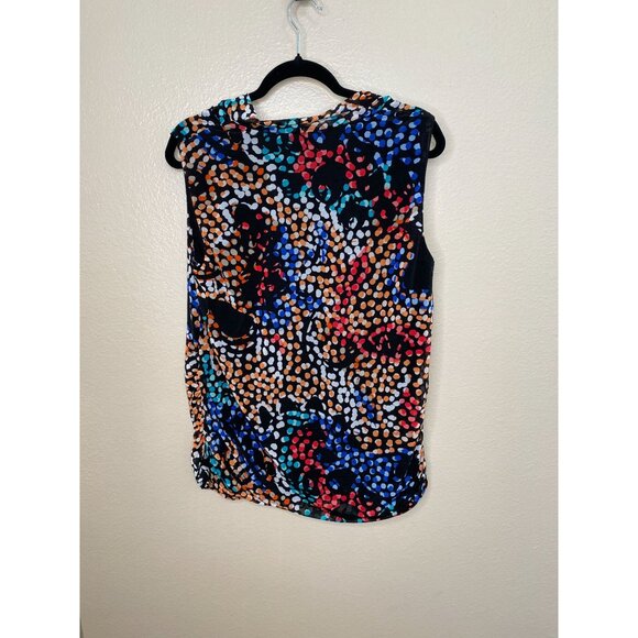 Dana Buchman Multicolor Polka Dot Sleeveless Cowl Neck Top Womens XL Tank - Picture 3 of 7